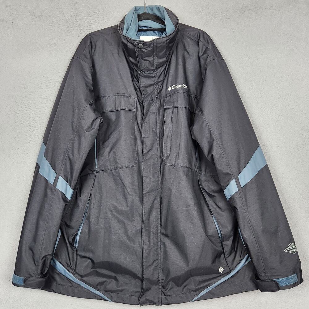 Columbia Omni-Tech Interchange Jacket Mens 2XLT Tall Black Waterproof Ski Parka